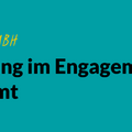 Grafik mit einer gezeichneten Lupe und dem Text: #EngagiertGeforscht. Learninglab gGmbH: Weiterbildung im Engagement und Ehrenamt